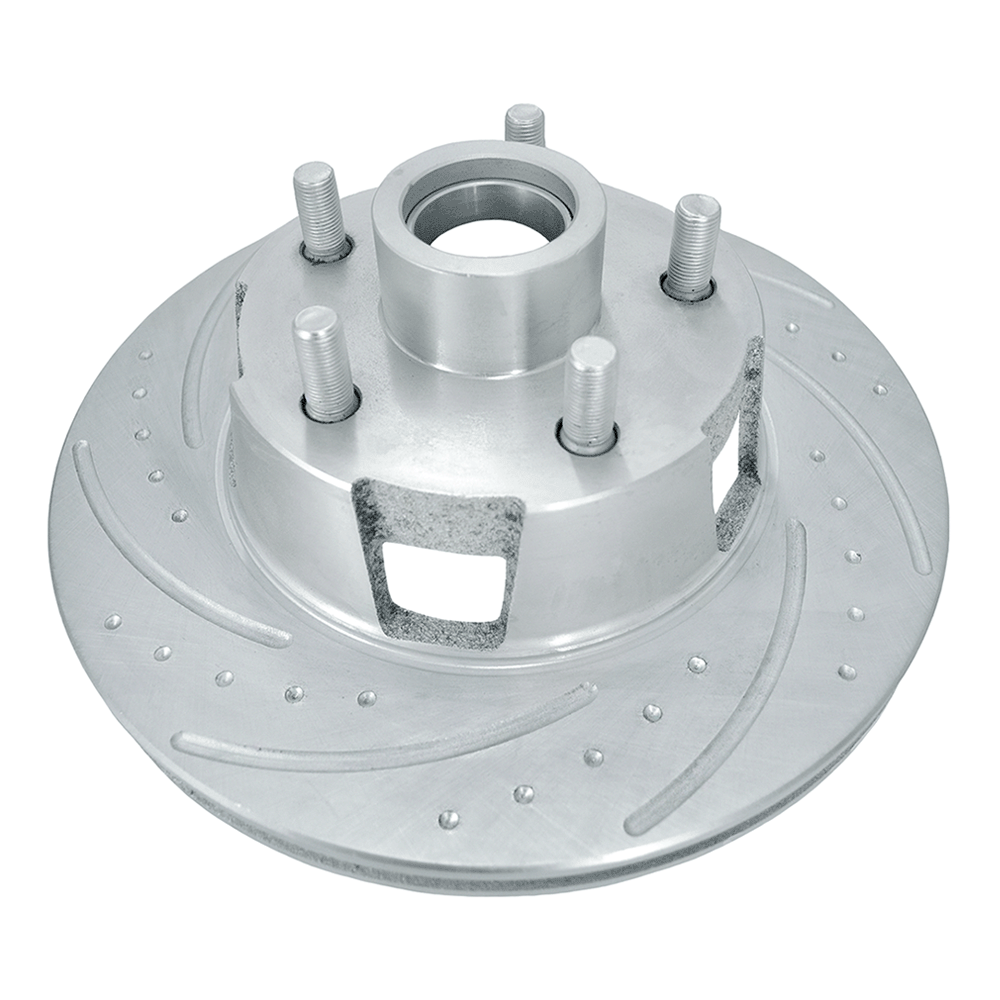 New Performance Front Left Rotor Dimple Drilled, Slotted and Zinc